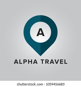 Letter A Initial. Travel Logo Vector Template.