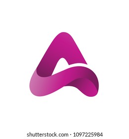 Letter A Initial, Triangle Icon Logo Template