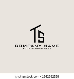 Letter Initial TS logo icon design template.