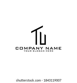 Letter Initial TU logo icon design template.