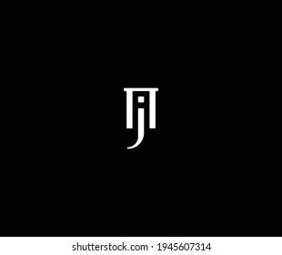 letter initial typography AJ JA alphabet simple minimalist modern logo 