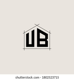 Letter Initial UB logo icon design template.