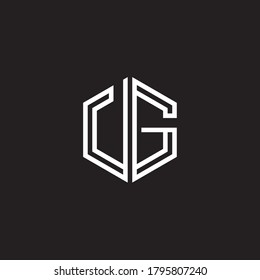 Carta Plantilla de diseño de iconos iniciales del logotipo UG.