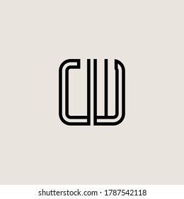 Letter Initial UW logo icon design template.