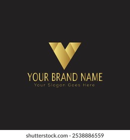 letter Initial V elegant luxury monogram logo 
