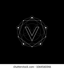 Letter Initial V Logo Line Geometry Shape