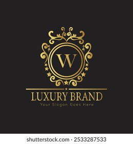 letter Initial W elegant luxury monogram logo 