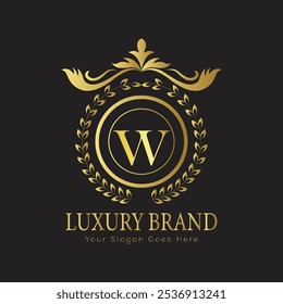 letter Initial W elegant luxury monogram logo 