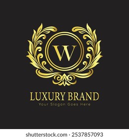 letter Initial W elegant luxury monogram logo 
