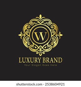 letter Initial W elegant luxury monogram logo 
