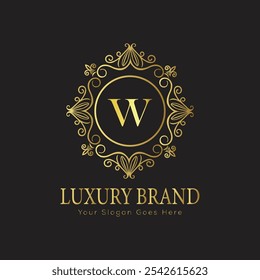 letter Initial W elegant luxury monogram logo 
