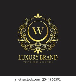 letter Initial W elegant luxury monogram logo 
