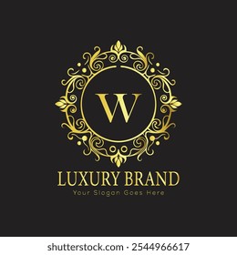 letter Initial W elegant luxury monogram logo 
