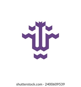 Vector de diseño de plantilla de logotipo W inicial de carta