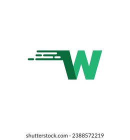 Plantilla de diseño de logotipo de velocidad W inicial de carta