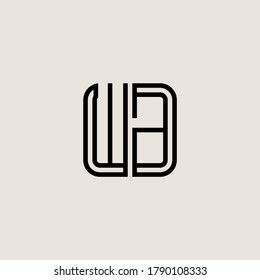 Letter Initial WA logo icon design template.