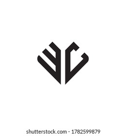 Letter Initial WC logo icon design template.