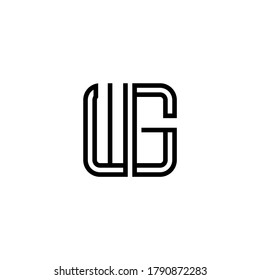 Letter Initial WG logo icon design template.