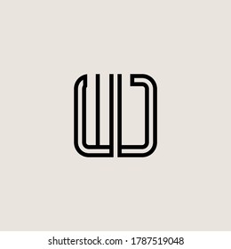 Letter Initial WU Logo Symbol Design Vorlage.