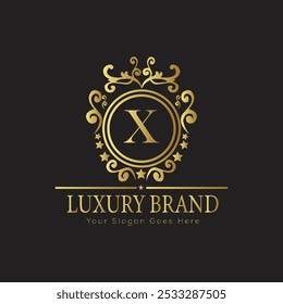 Letra inicial X elegante logotipo de lujo del monograma 