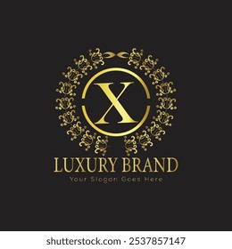 letter Initial X elegant luxury monogram logo 
