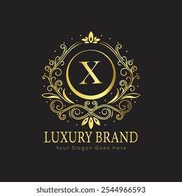 letter Initial X elegant luxury monogram logo 
