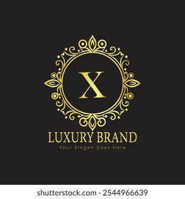 letter Initial X elegant luxury monogram logo 
