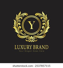 letra Inicial Y elegante logotipo monograma de luxo 
