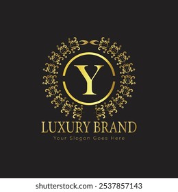 letter Initial Y elegant luxury monogram logo 
