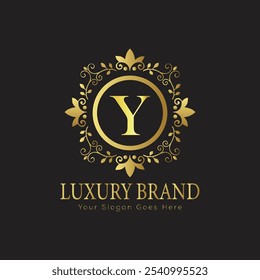 letter Initial Y elegant luxury monogram logo 
