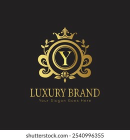 letter Initial Y elegant luxury monogram logo 
