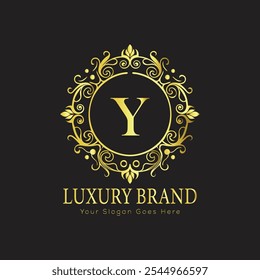 letter Initial Y elegant luxury monogram logo 
