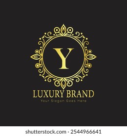 letter Initial Y elegant luxury monogram logo 
