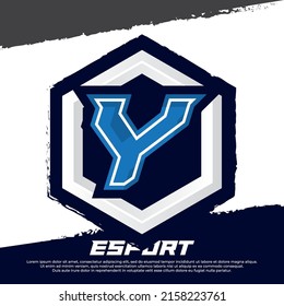 Letter initial Y gamer logo design, esport logo design illustration with shield badge for luxury
