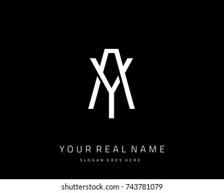 Letter initial A & Y minimalist logo template vector