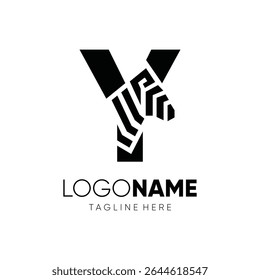 Letter Initial Y Zebra Logo Design Vector Icon Emblem Graphic Symbol Illustration