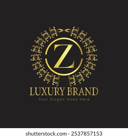 letter Initial Z elegant luxury monogram logo 
