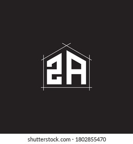 Letter Initial ZA logo icon design template.