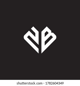 Carta Plantilla de diseño de iconos iniciales del logotipo ZB.