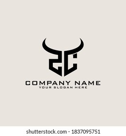 Letter Initial ZC logo icon design template.
