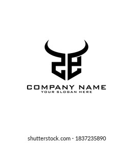 Letter Initial ZE logo icon design template.