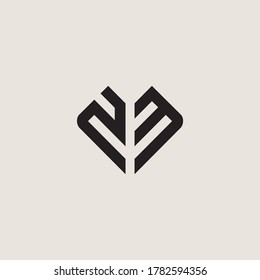 Letra inicial plantilla de diseño de icono del logotipo ZM.