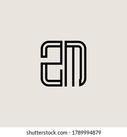 Letter Initial ZM Logo Symbol Design Vorlage.
