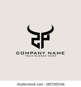 Letter Initial ZP logo icon design template.