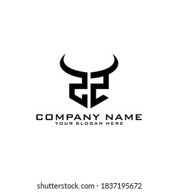 Letter Initial ZZ logo icon design template.