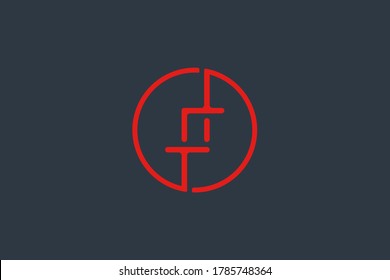Letter initials FP circle logo design