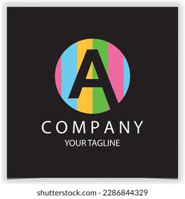 letter a initials logo with colorful circles suitable for paint logo premium elegant template vector eps 10