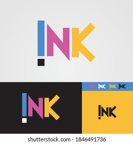 Letra INK CMYK ilustración de diseño vectorial