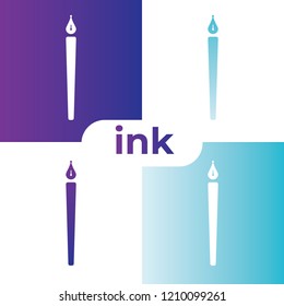 I letter ink set icon