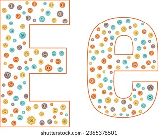 letter with inscription decorative letter letter E Engraving on designer clothes Engraving on the T-shirt